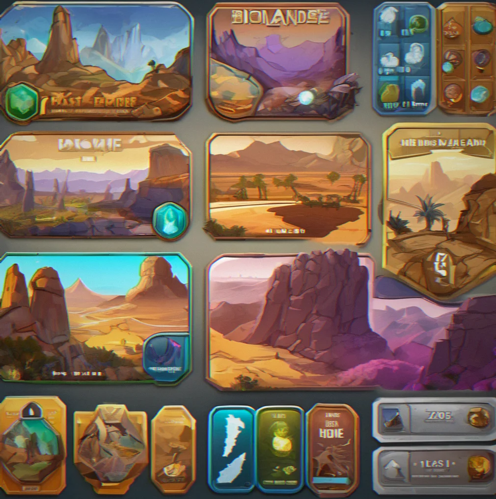 Badges you earn as you progress. Each one has an animation when you unlock it and you can look back at what you've completed