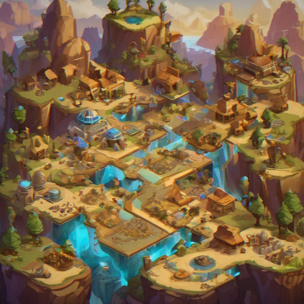 Dashboard showing what you're producing each hour—wood and gold flowing in, gems stacking up with a solid multiplier boost and you're at empire level 34